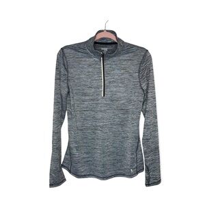 DANSKIN NOW Gray Semi Fitted 1/4 Zip Performance Dri More Pullover M